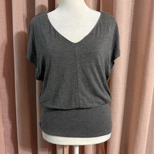 grey y2k chic blouson top